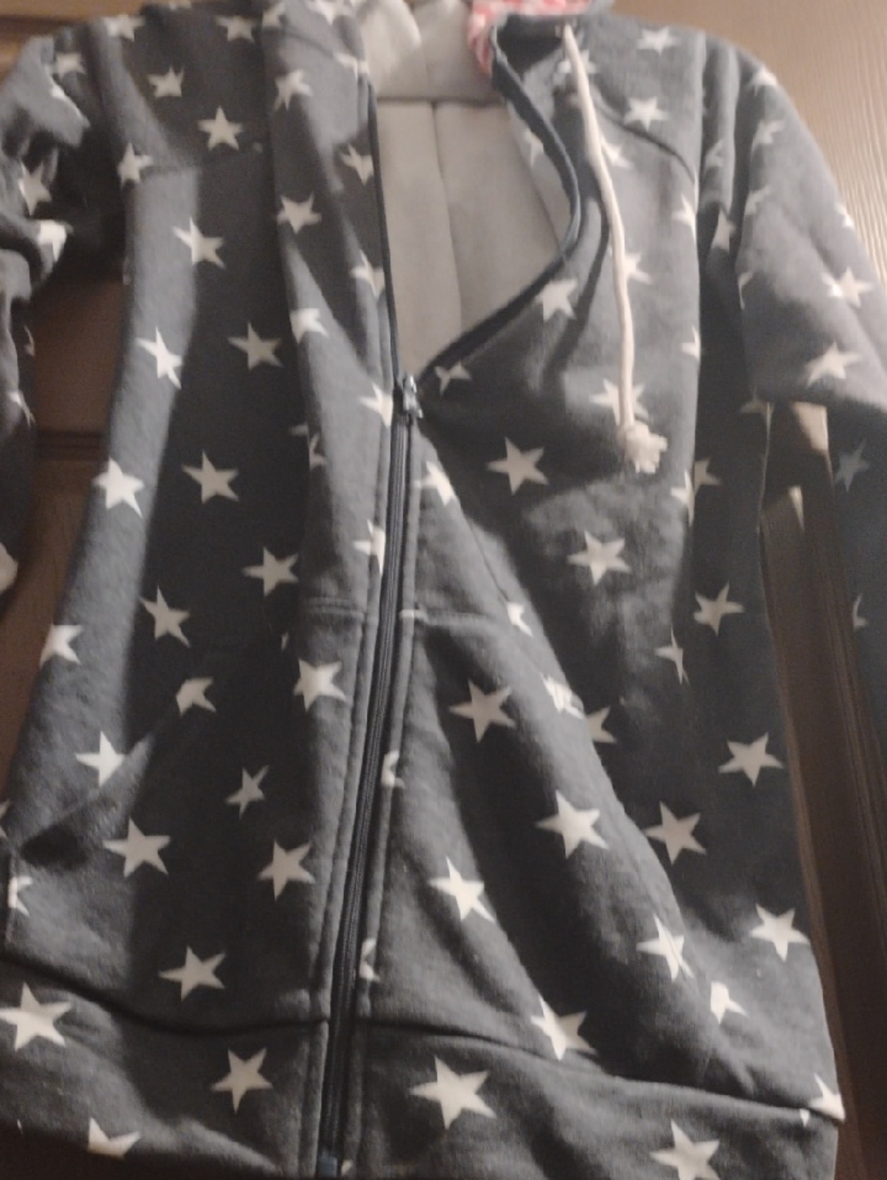 Star Print Full-Zip Hoodie - Blue  with White Stars